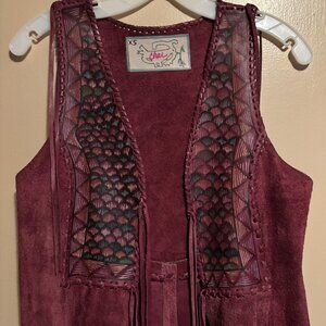Char Vintage Leather Vest XS Red